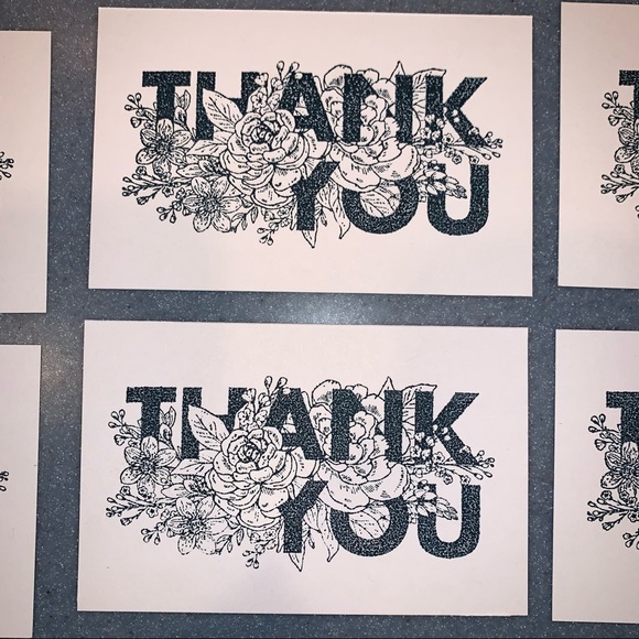 🎉HP🎉NEW 20 Hand Stamped Thank You Cards Speckled - Picture 5 of 7
